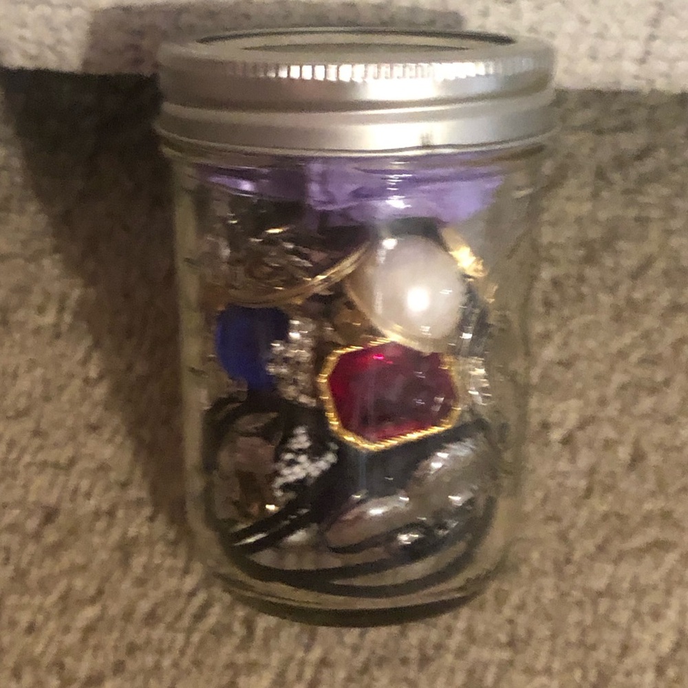 Small Jewelry Jar- Clip-On Earrings & Necklaces